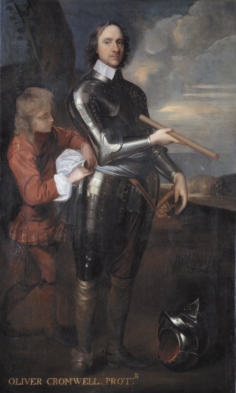 Oliver Cromwell (1599-1658) Lord protektor Anglie, kolem 1650 od Robert Walker