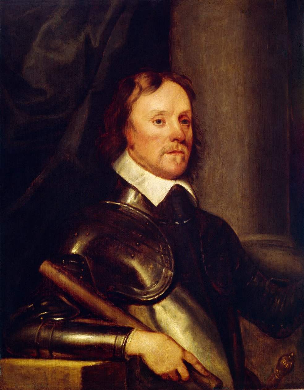 Portrét Olivera Cromwella (1599-1658). Malba Roberta Walkera (1599-1658), olej na dřevě od Robert Walker