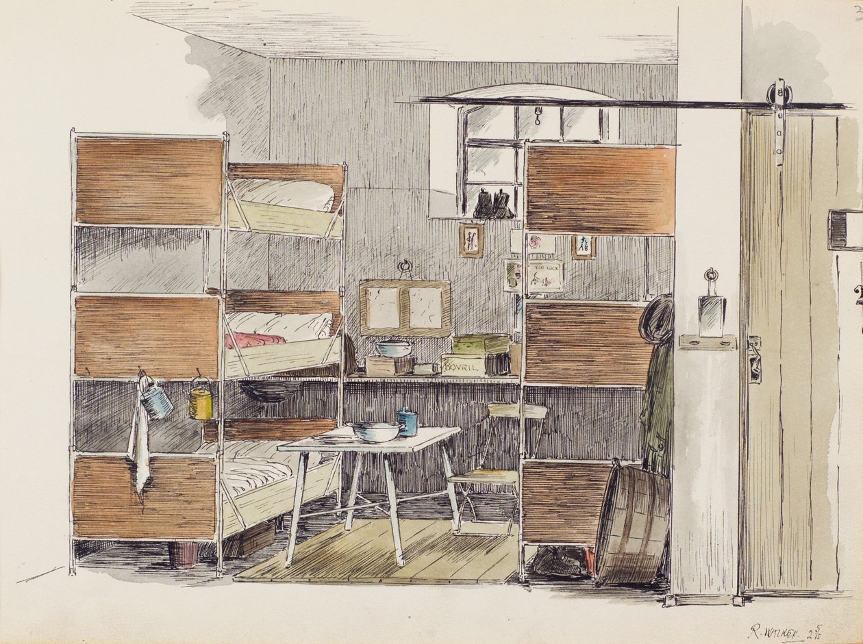 The Artists Horse Box, 2.5., 1915 (pero a tuš s čb na papíře) od Robert Walker