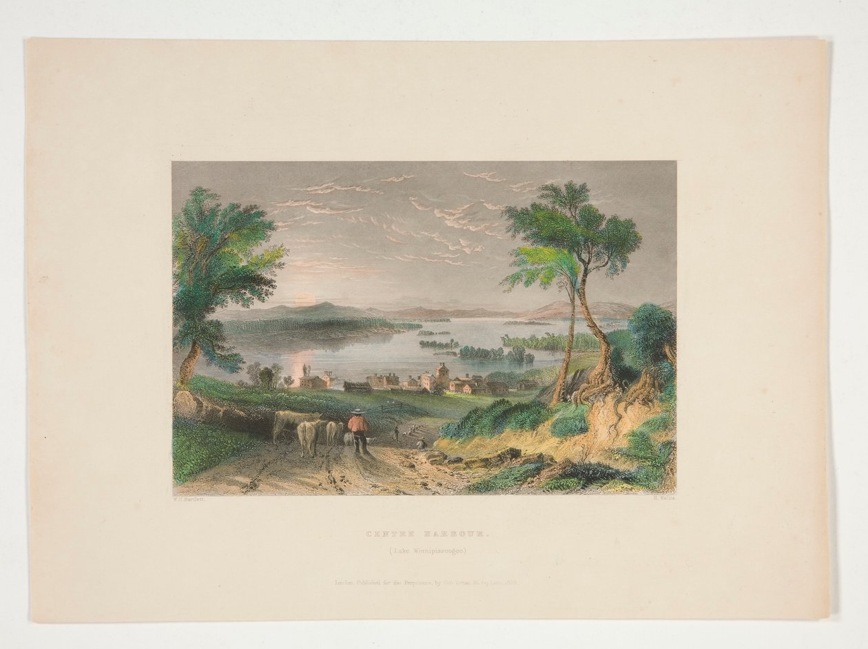 Centre Harbour, Lake Winnipesaukee, ilustrace pro Nathaniela Parkera Willise od Robert Wallis