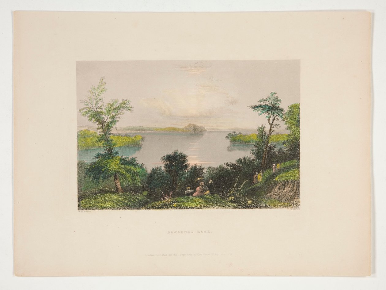 Saratoga Lake, ilustrace pro Nathaniel Parker Willis od Robert Wallis
