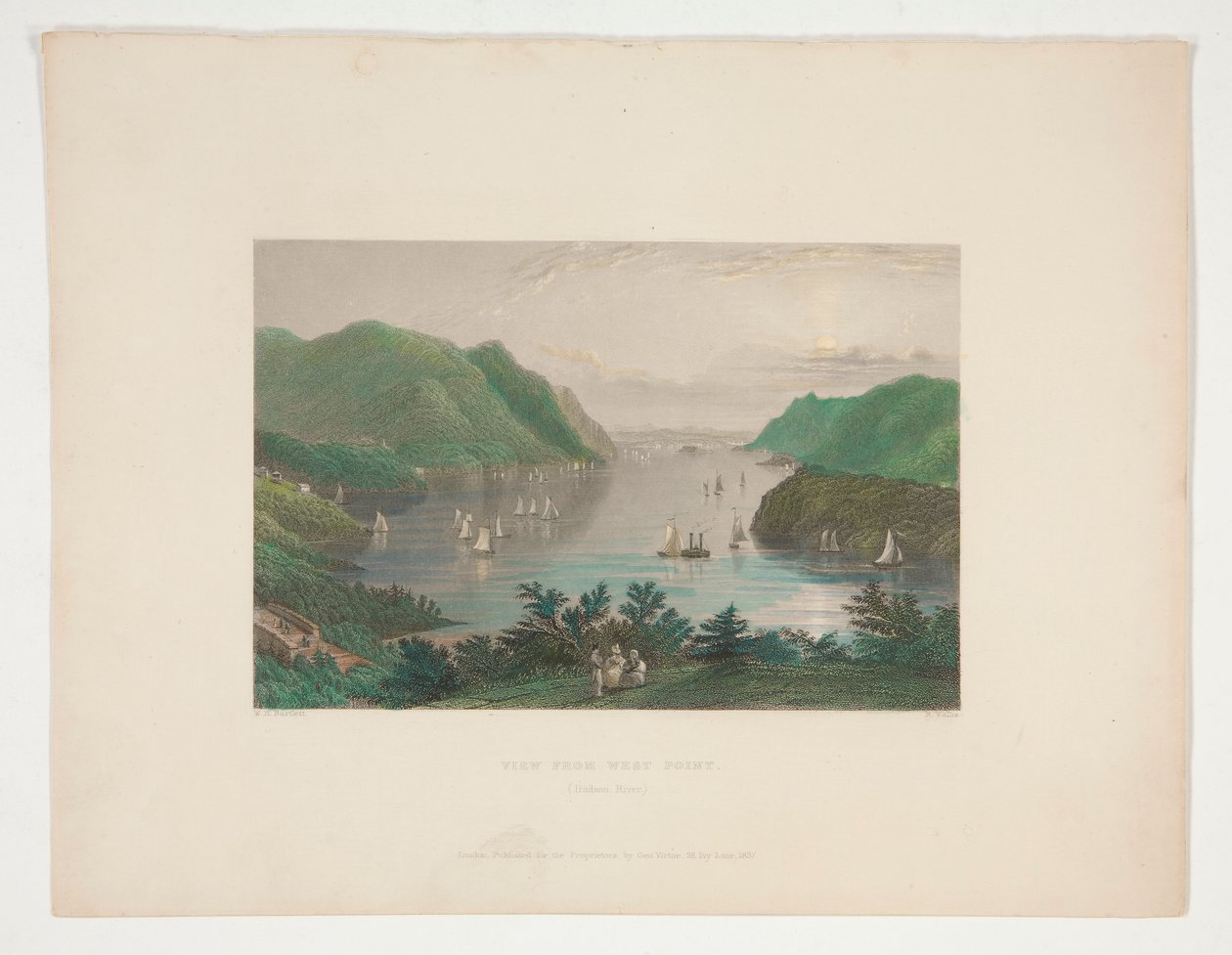 Pohled z West Pointu (Hudson River), ilustrace pro Nathaniela Parkera Willise od Robert Wallis
