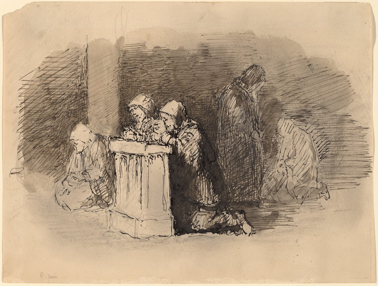 Modlící se postavy v kostele, Florencie od Robert Walter Weir