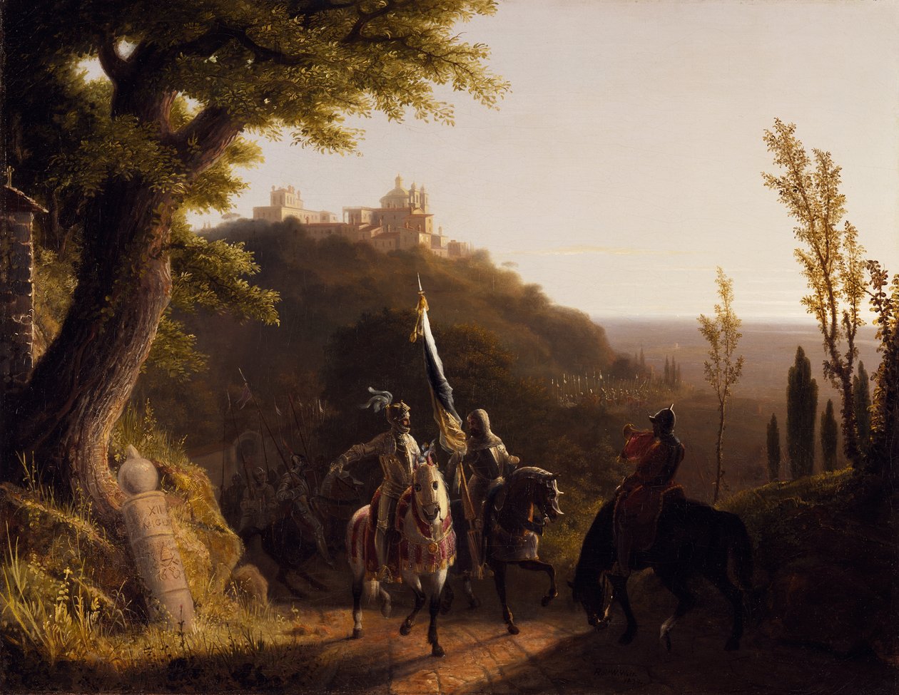 Zastávka vévody z Bourbonu v La Riccia na jeho pochodu k útoku na Řím, 3. května 1527 od Robert Walter Weir