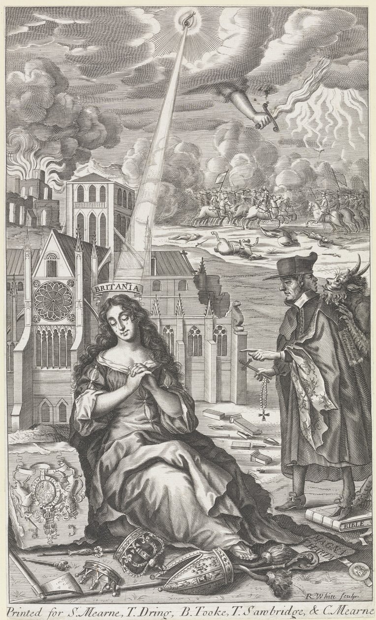 Británie pláče nad stavem země, 1682 od Robert White