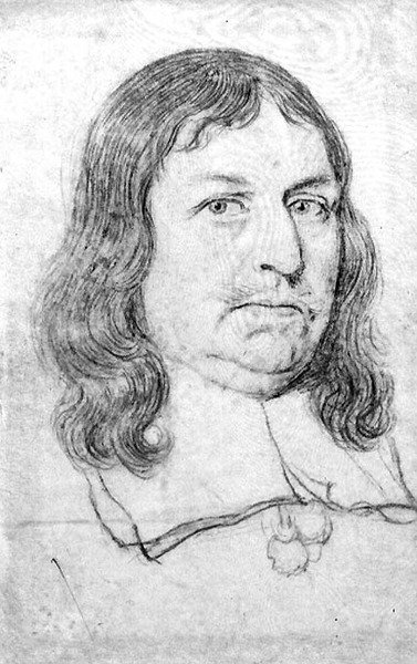 Mužský portrét, možná Oliver Cromwell (1599-1658) (tužka na pergamenu) od Robert White
