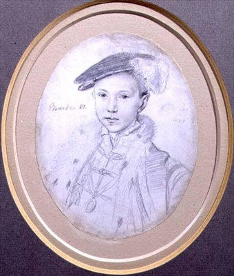 Portrét Edwarda VI. (1537-53) 1683 (tužka na pergamenu) od Robert White