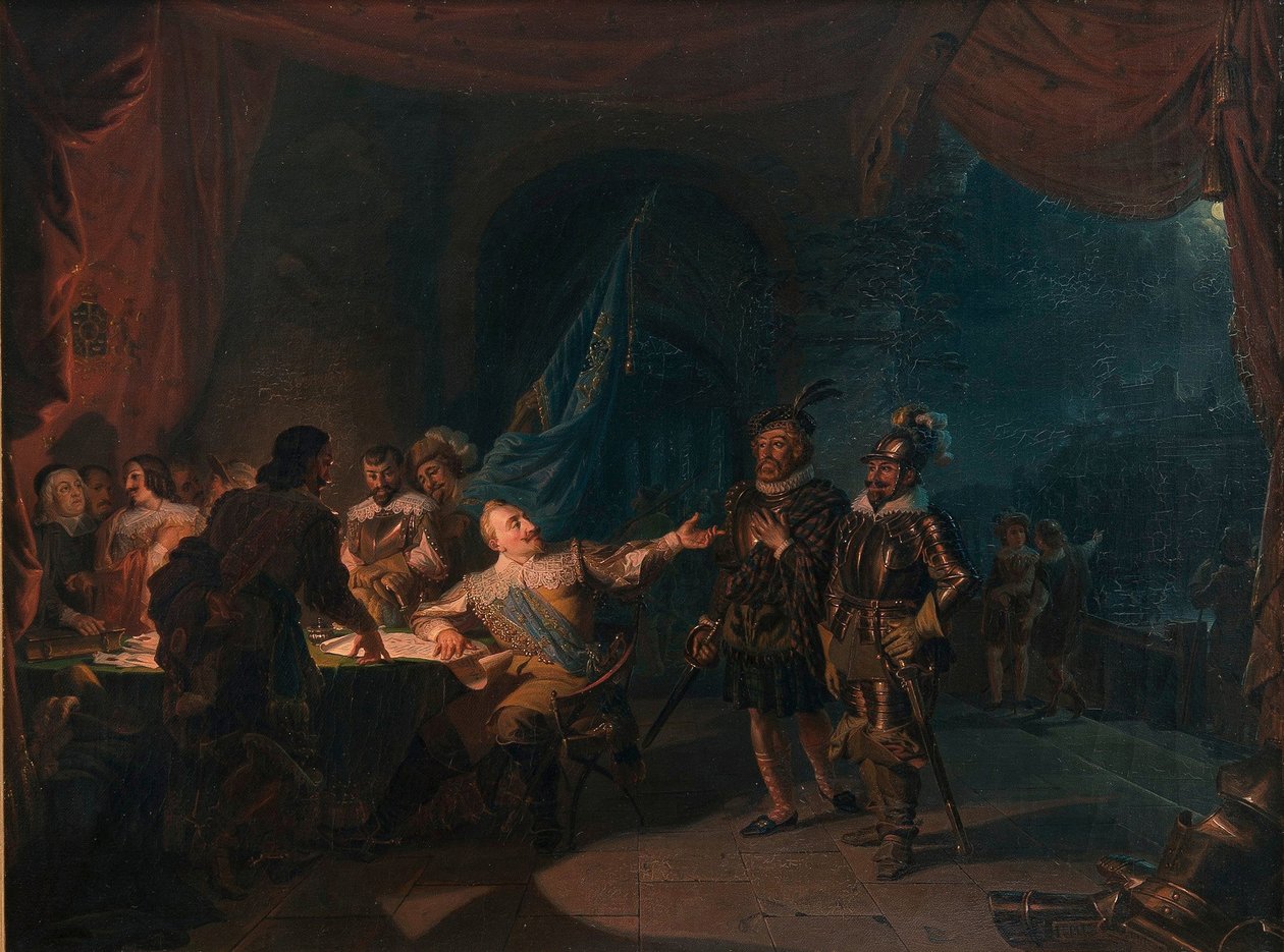 Gustav II Adolf Švédský ve Würzburgu od Robert Wilhelm Ekman