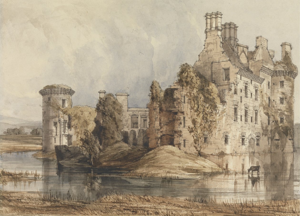 Hrad Caerlaverock (celkový pohled) od Robert William Billings