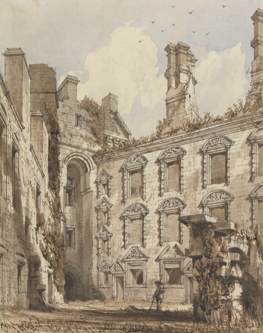 Soudní dvůr Caerlaverock Castle od Robert William Billings