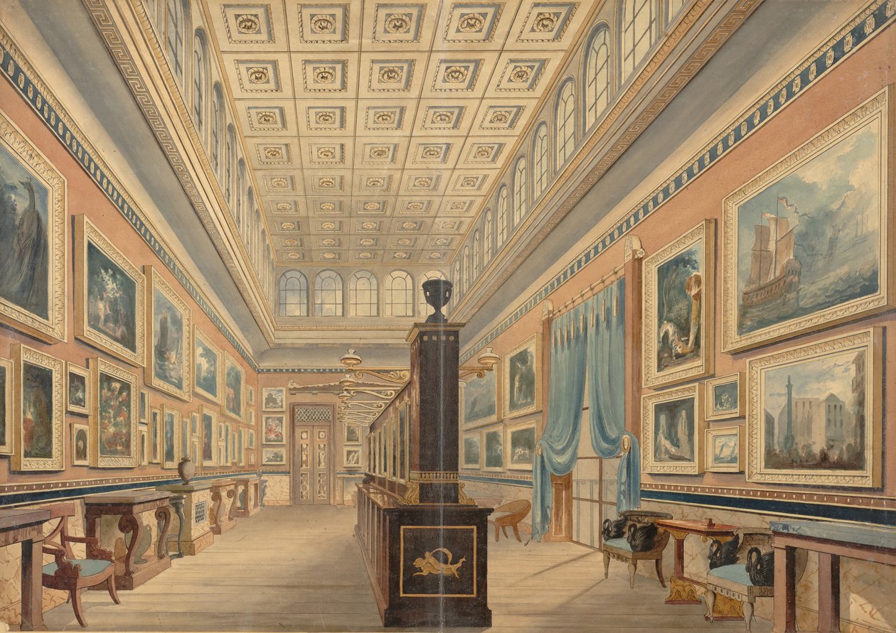 Vlámská obrazová galerie, Mansion of Thomas Hope, Duchess Street, Portland Place, 1830-51. od Robert William Billings