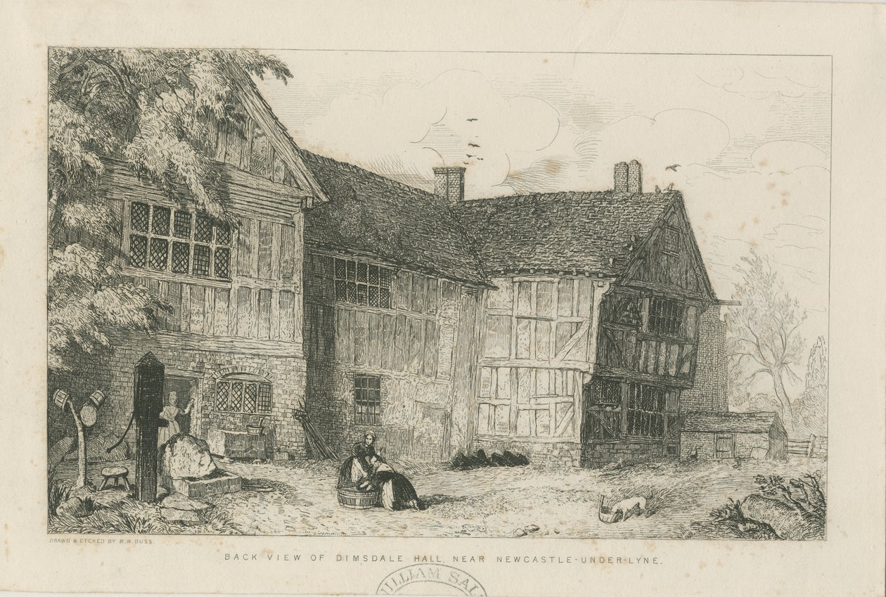 Dimsdale Old Hall: lept, nd [?c 1870] od Robert William Buss