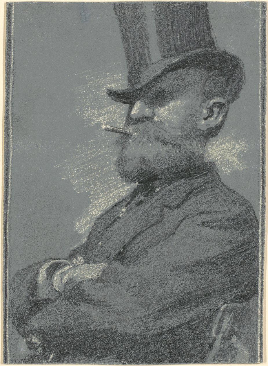 Muž v cylindru, kouří doutník od Robert William Vonnoh