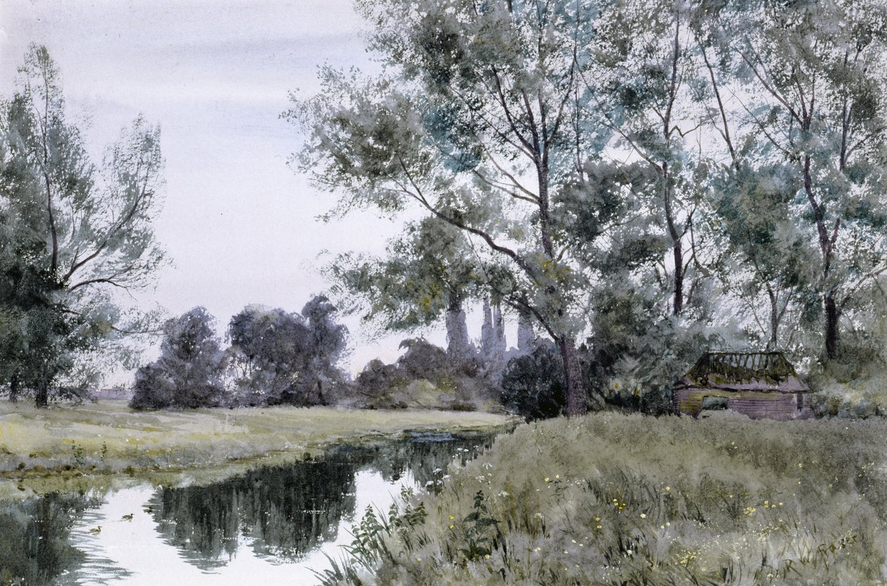 Na řece Lesser Stour, východní Kent (akvarel) od Robert Winchester Fraser
