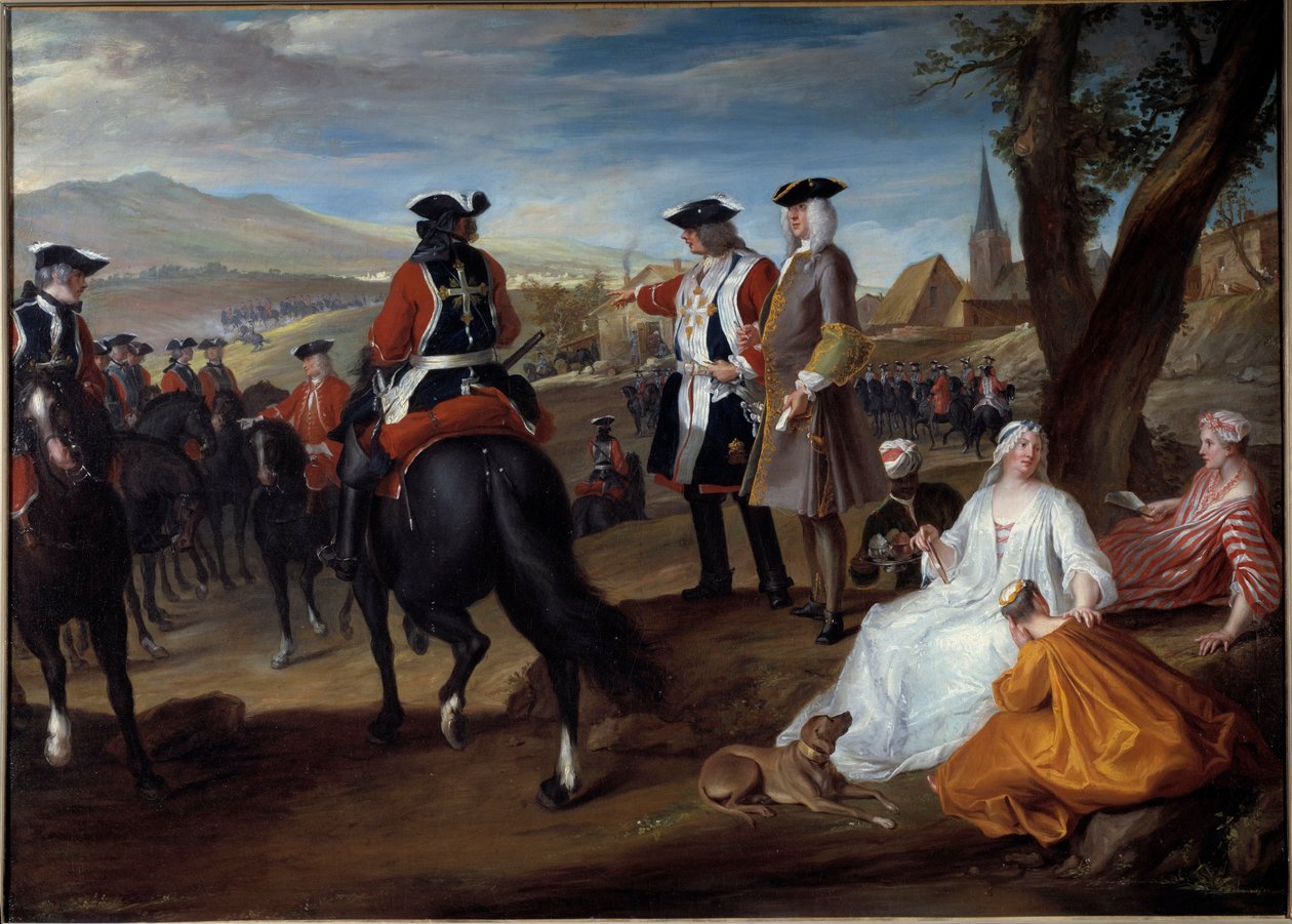 Recenze černých mušketýrů na pláni Sablons Malba od Roberta Paula Ponce dit Robert de Seri (1686-1733) 1729 Sun. 1,06 x 1,47 m od Robert de Sery