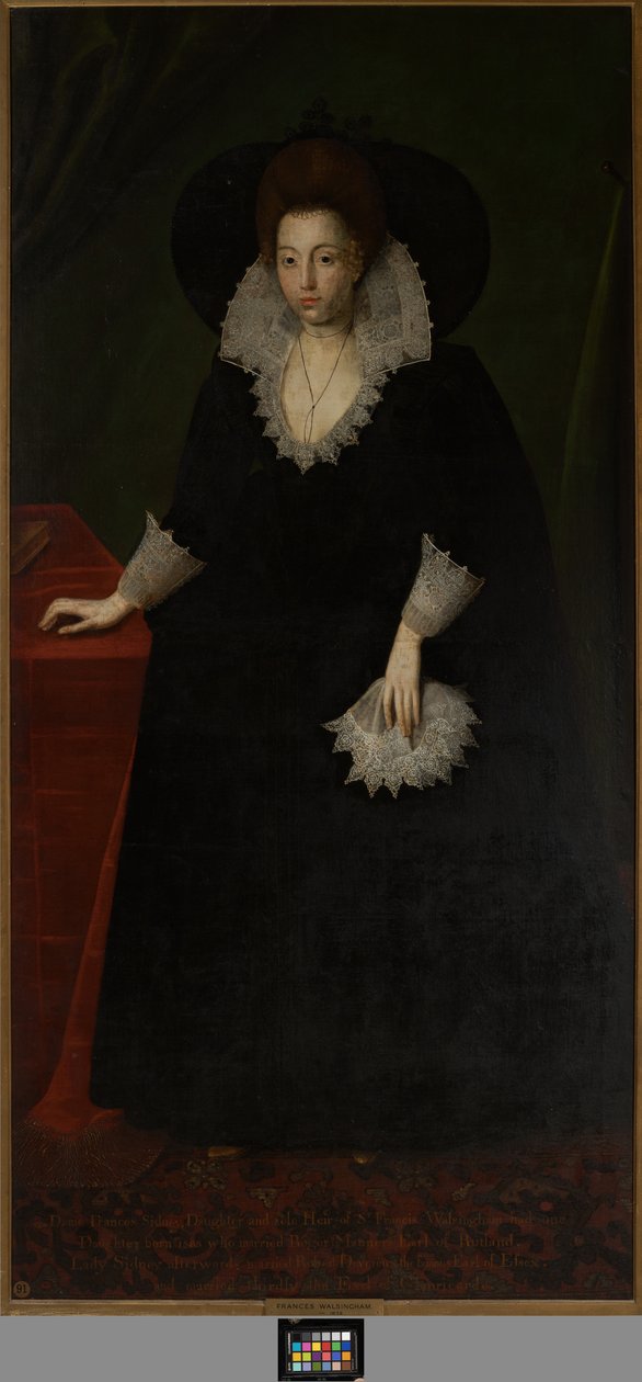 Frances Walsingham, manželka sira Philipa Sidneyho, kolem 1570-1632 (olej na plátně) od Robert the Elder (attr. to) Peake