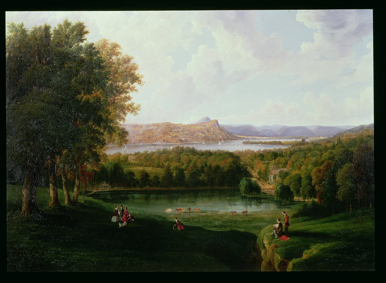 Pohled z Tarrytownu na staroholandský kostel a panství Beckham, 1866 od Robert the Younger Havell