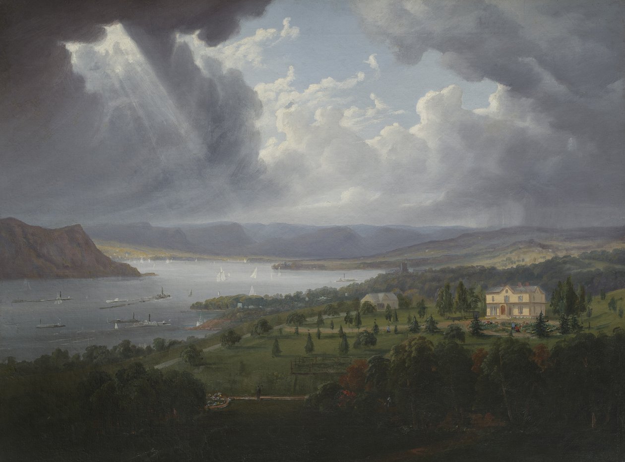 Pohled na řeku Hudson z Tarrytown Heights od Robert the Younger Havell