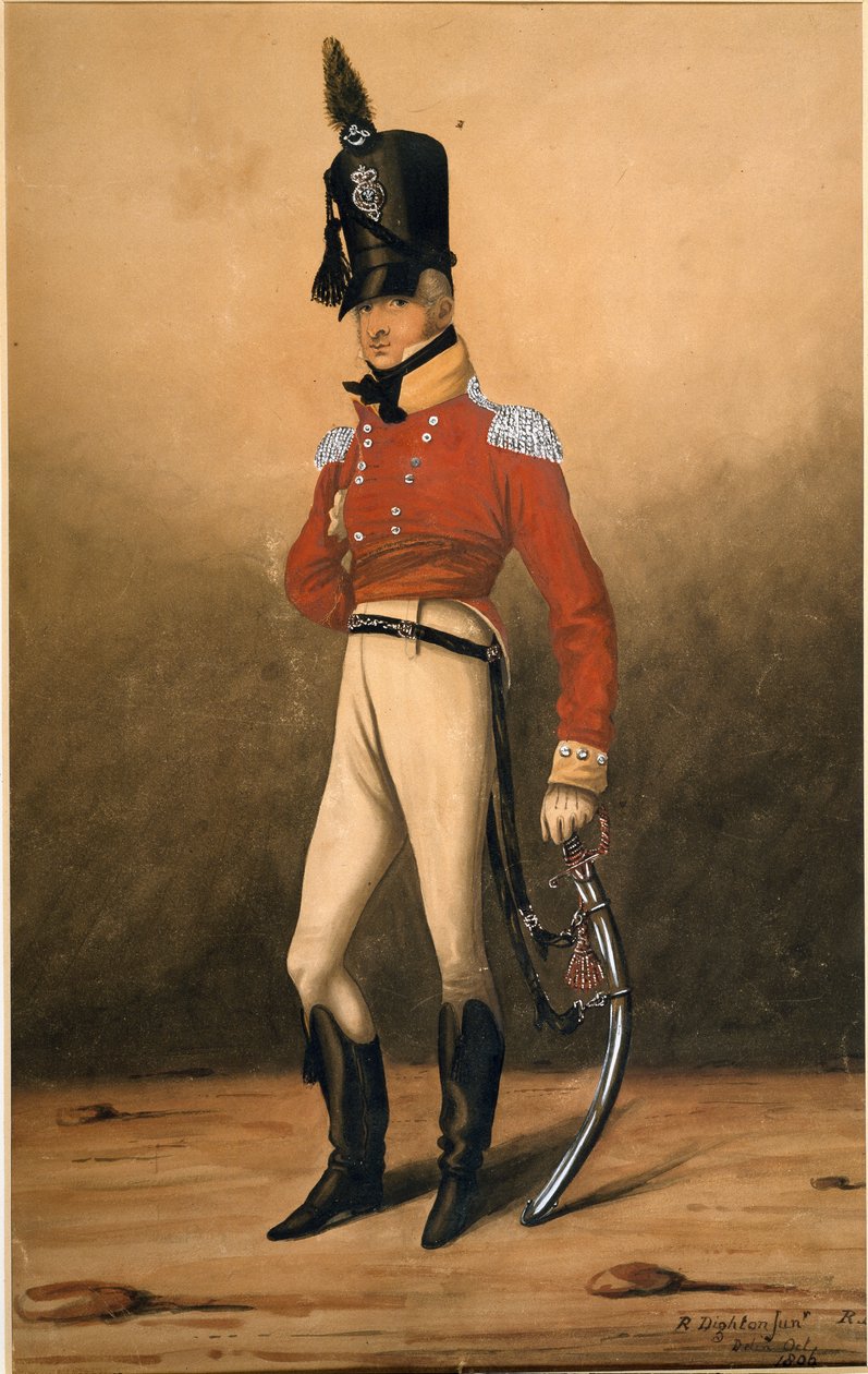 Kapitán Henry Proctor, 82. pěší pluk, dobrovolníci prince z Walesu, 1806 od Robert the younger Dighton