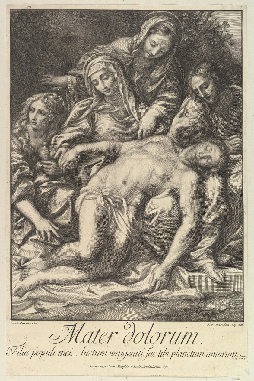 Matka bolestná, 1701 od Robert van Audenaerde