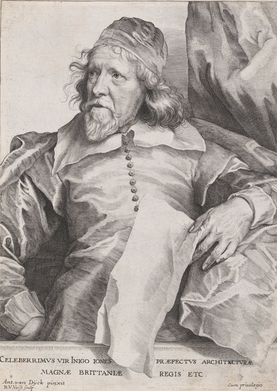 Slavný muž Inigo Jones, prefekt architektury krále Velké Británie atd. od Robert van Voerst