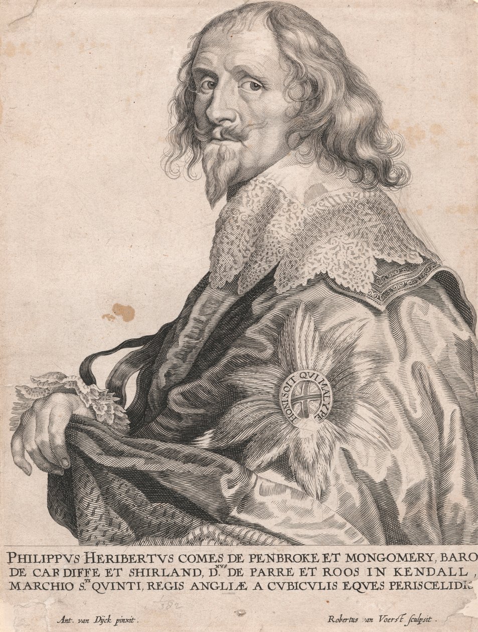 Philip Herbert, hrabě z Penbroke a Montgomery, baron z Cardiffu a Shirland... od Robert van Voerst