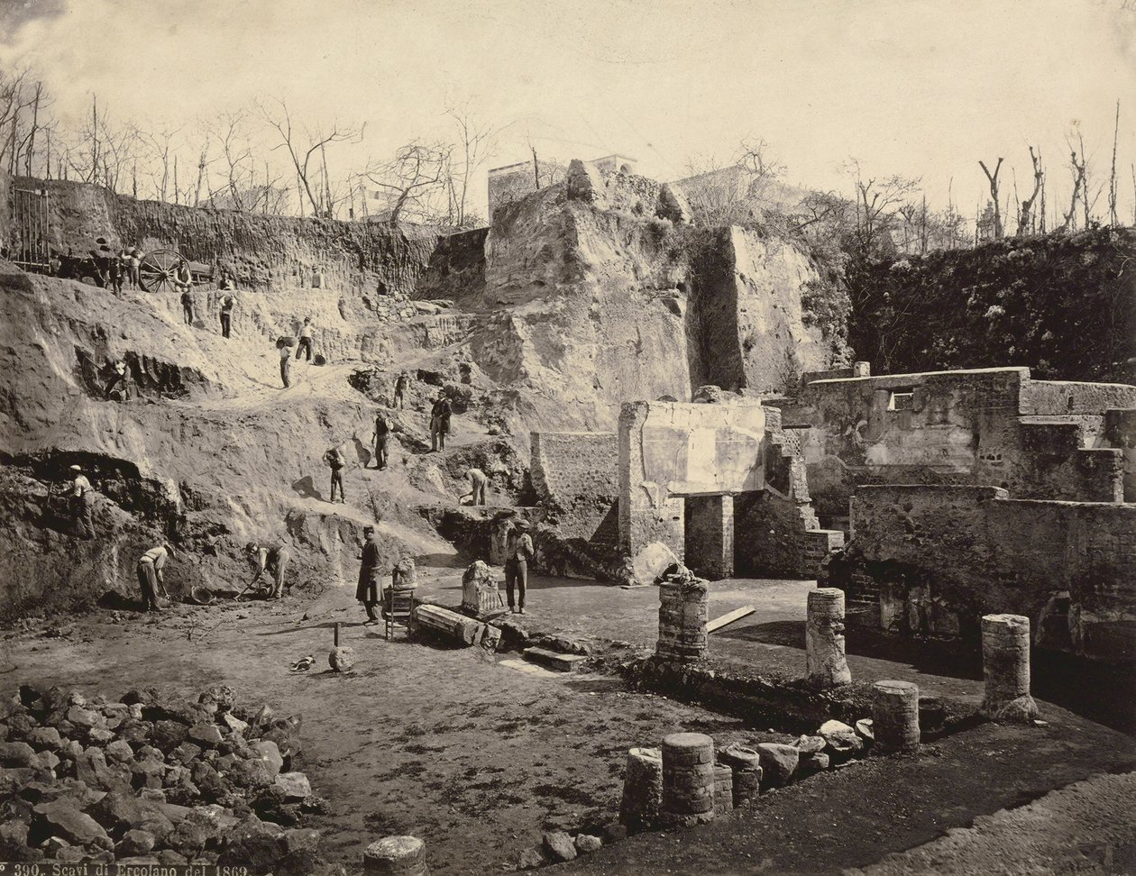 Archeologické naleziště Herculaneum, 1869 od Roberto Rive