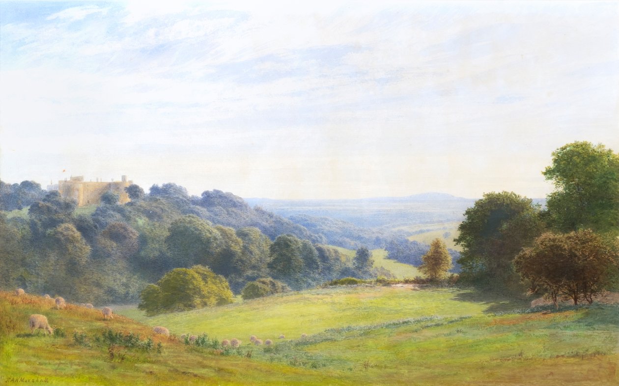 Hrad Chirk, Clwyd (akvarel) od Roberto Angelo Kittermaster Marshall