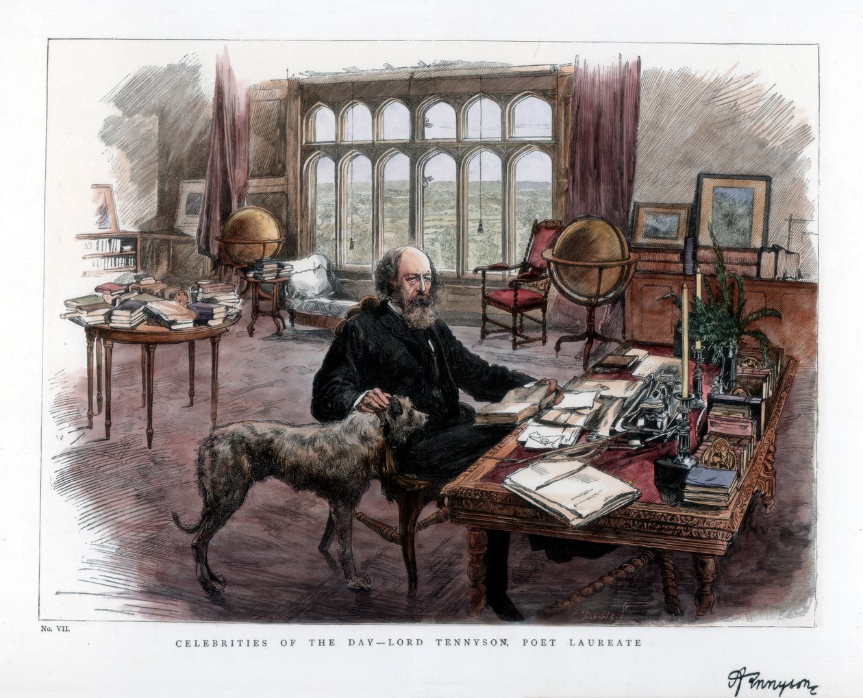 Alfred Lord Tennyson 1809-1892, laureát básníka, 1884. od Roberts