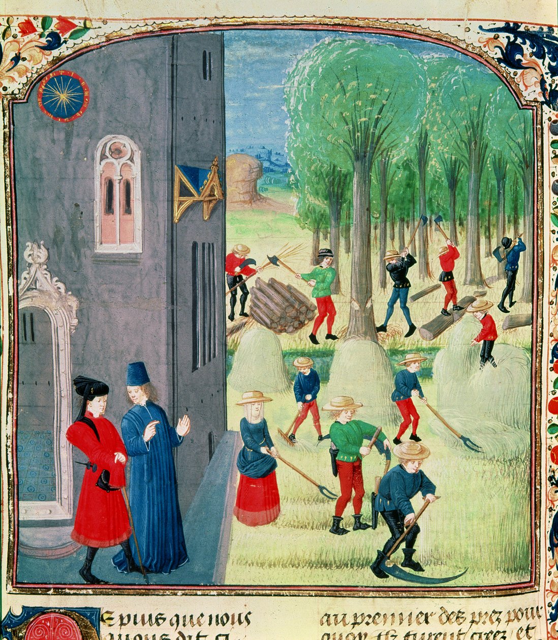 Paní Lat 1173 Výroba sena a dřeva, z hodin Charles d