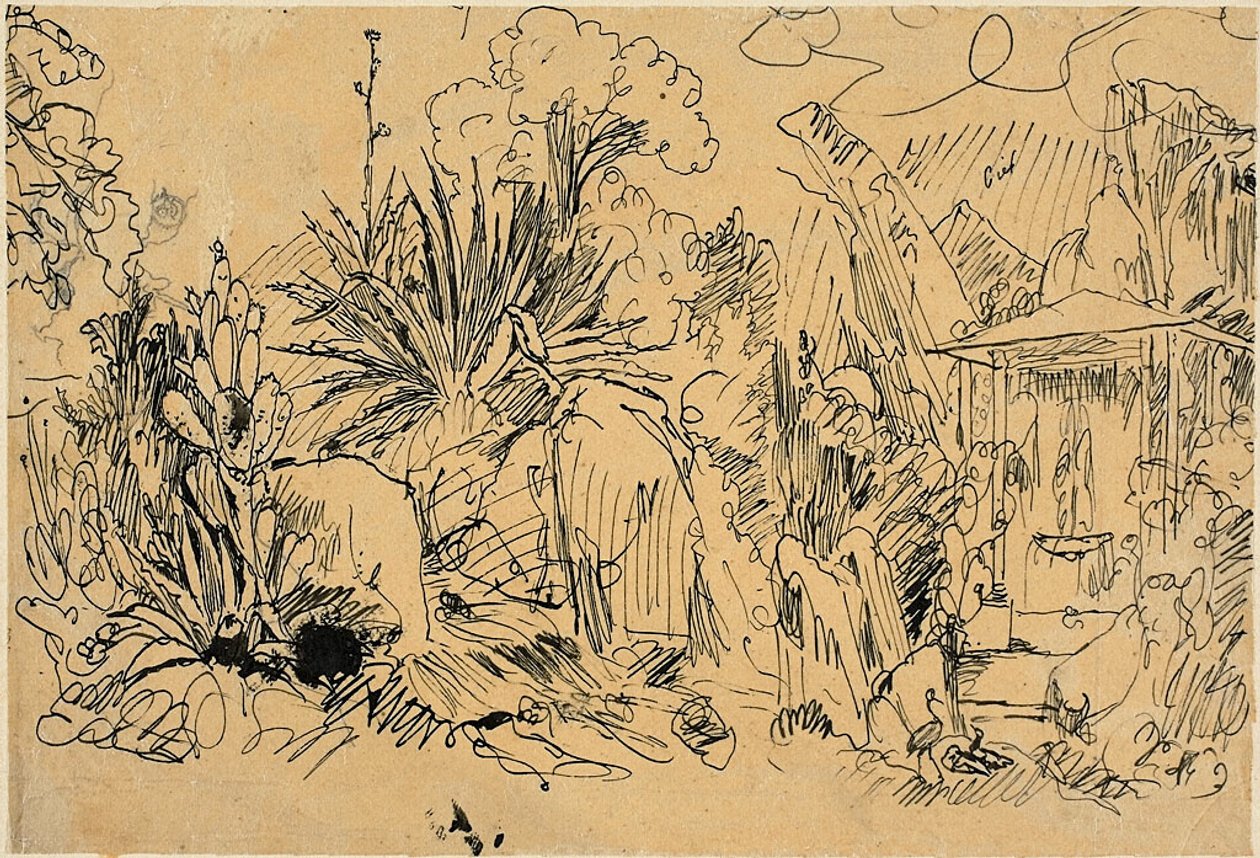 Africká vesnice od Rodolphe Bresdin