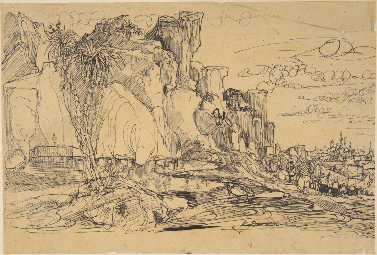 Kavkazská krajina od Rodolphe Bresdin