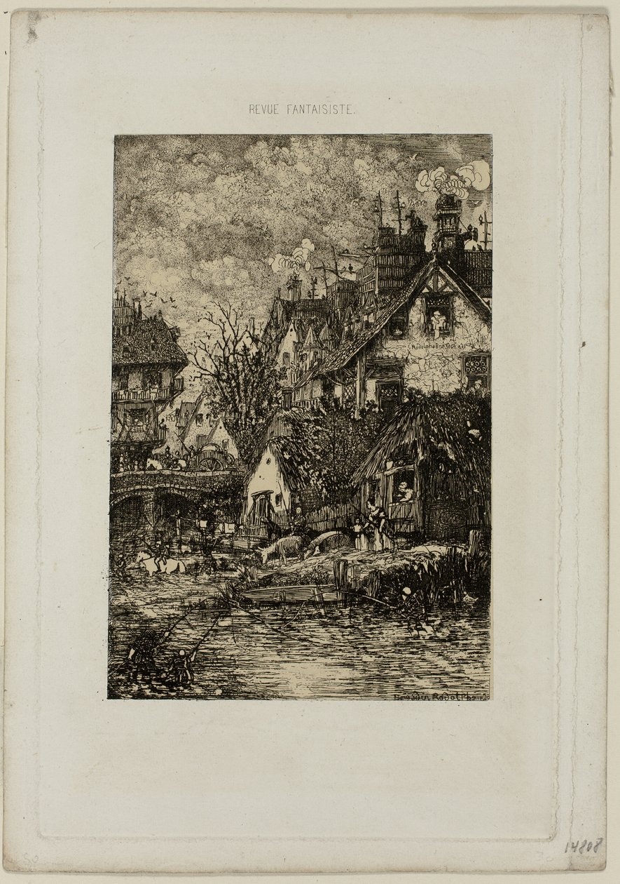 Vstup do vesnice z Revue Fantaisiste od Rodolphe Bresdin