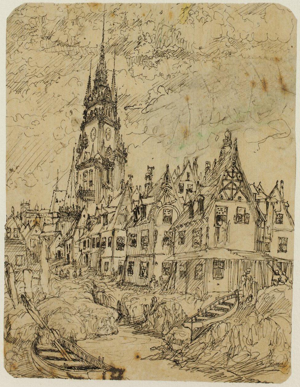 Námořní vesnice od Rodolphe Bresdin