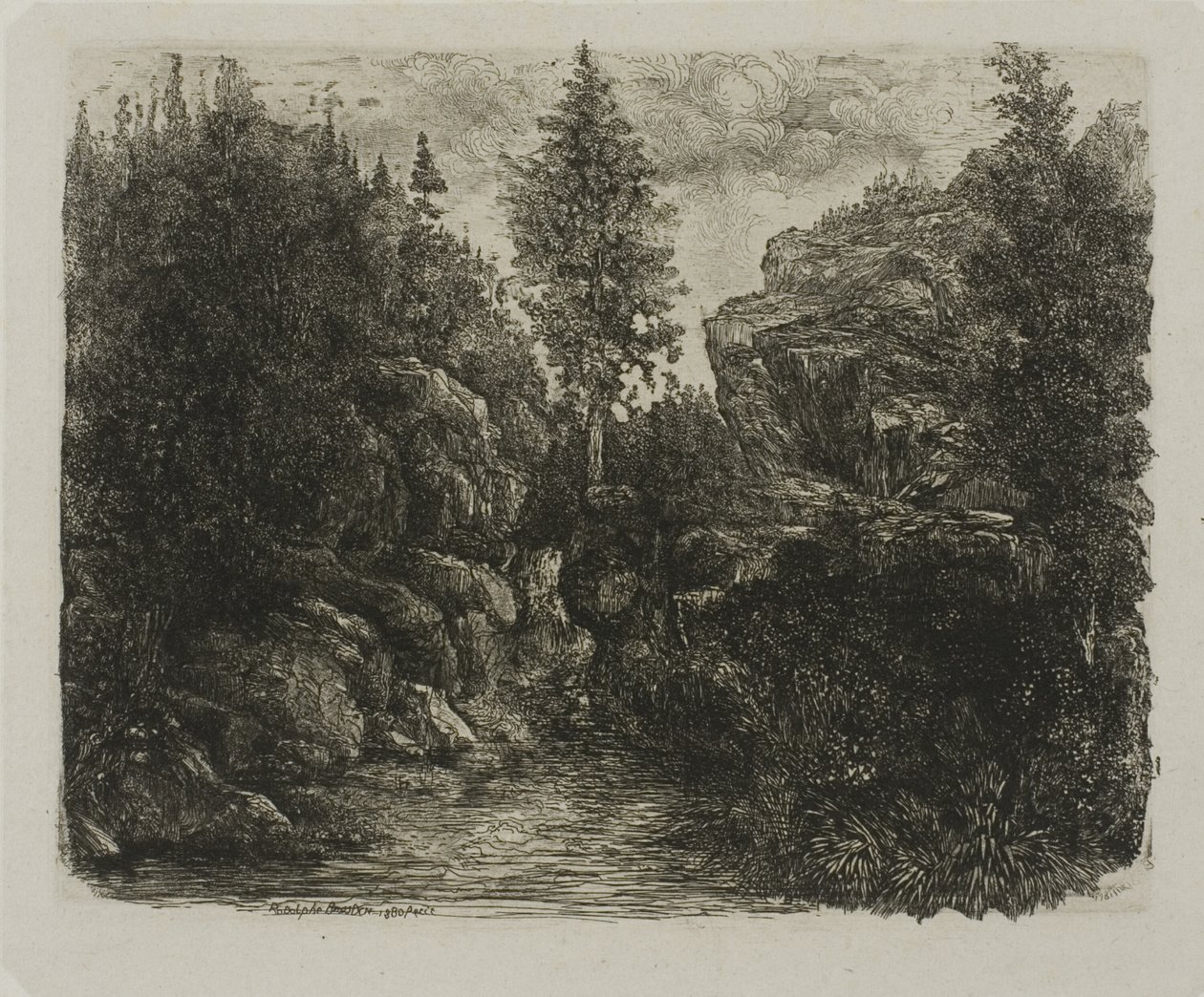 Skalnatá krajina od Rodolphe Bresdin