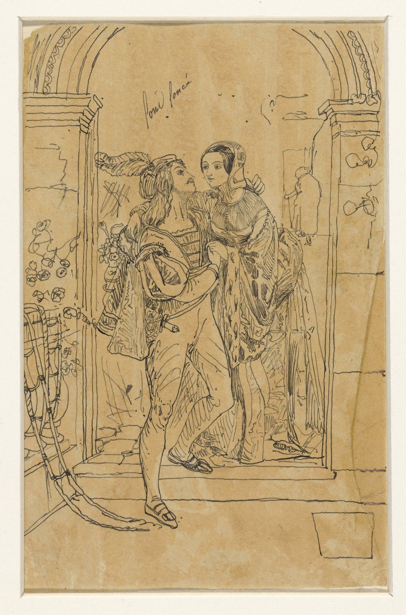 Romeo a Julie v kostýmu z 15. století od Rodolphe Bresdin