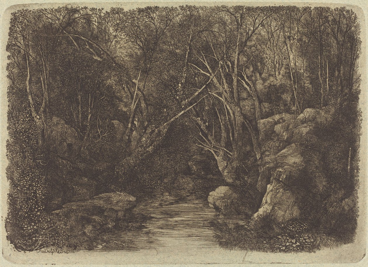 Potok v lese od Rodolphe Bresdin