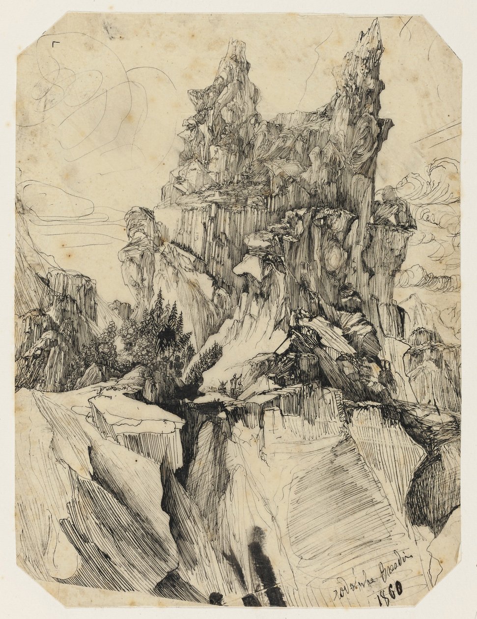 The Crevasse, 1860 od Rodolphe Bresdin