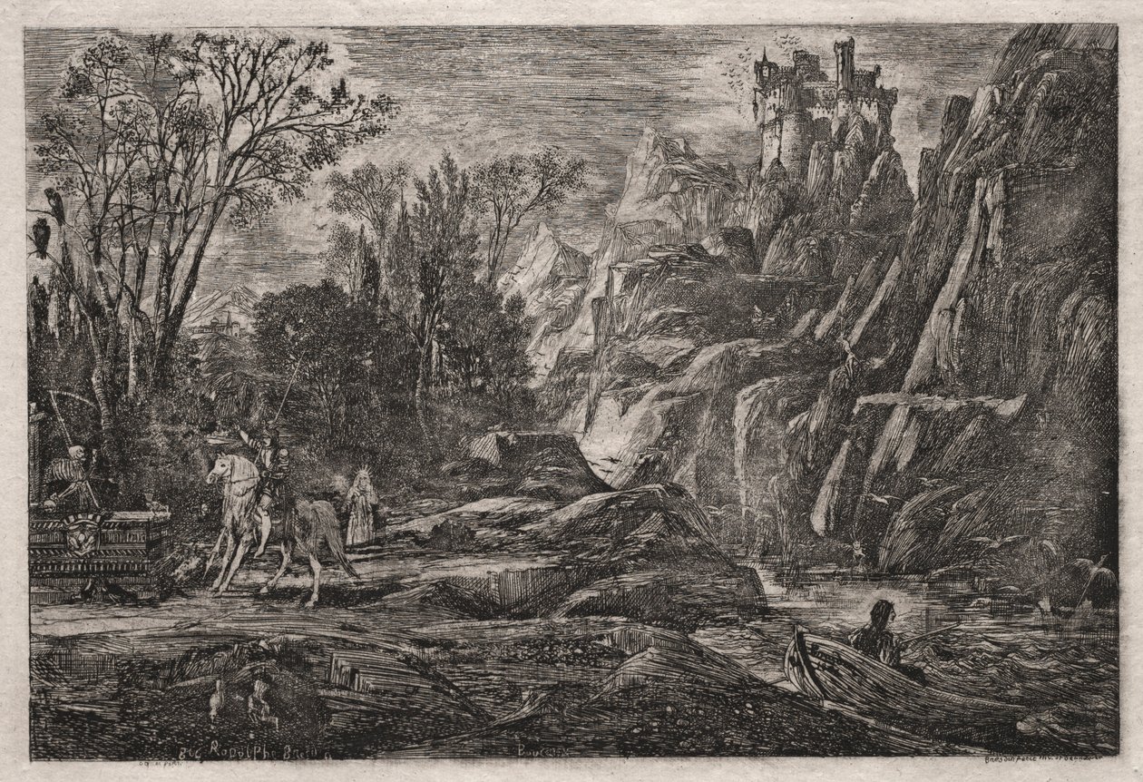Rytíř a smrt, 1866. od Rodolphe Bresdin