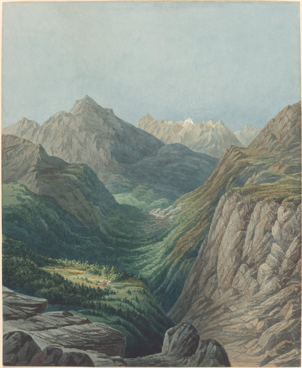 Alpské údolí od Rodolphe Leon Berthoud
