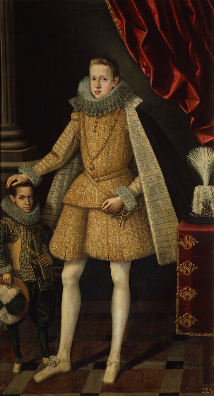 Princ Filip a trpaslík, Miguel Soplillo, kolem roku 1620 (olej na plátně) od Rodrigo de Villandrando