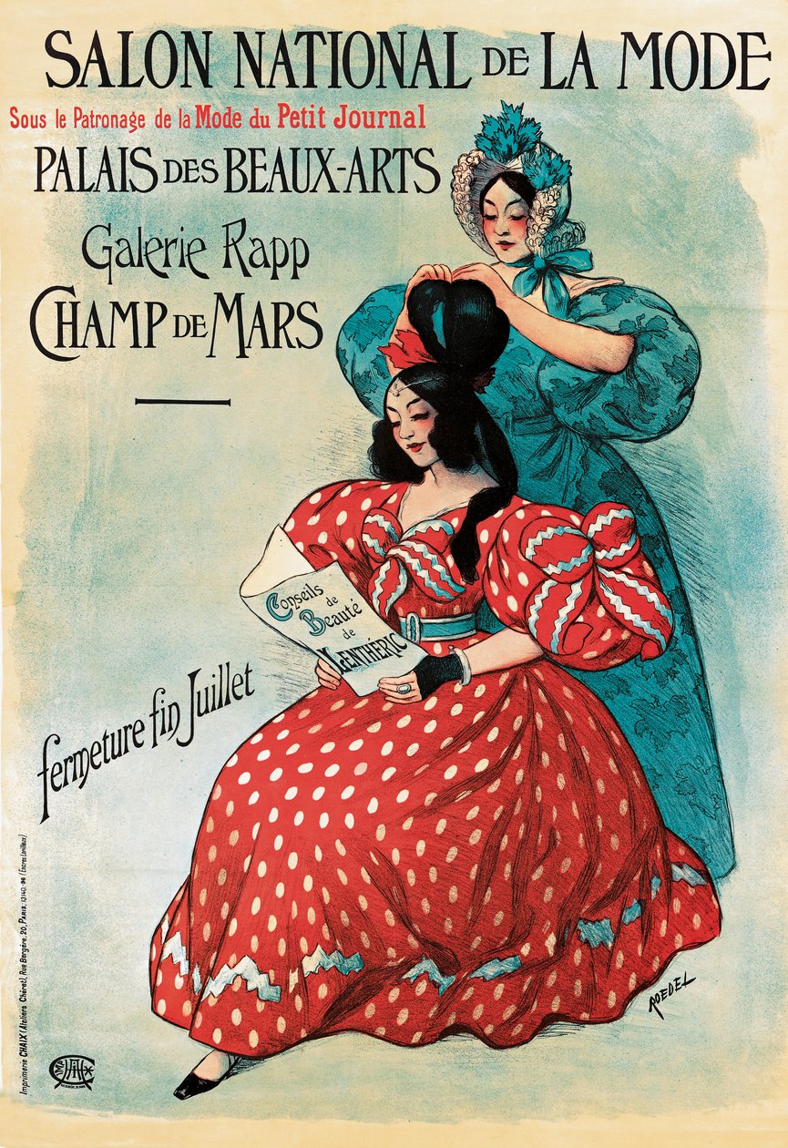 Plakát inzerující „Salon National de la Mode“, 1895 od Roedel