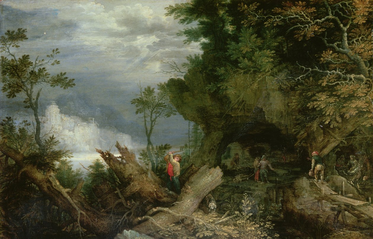 Skalnatá krajina s vchodem do dolu od Roelandt Jacobsz. Savery