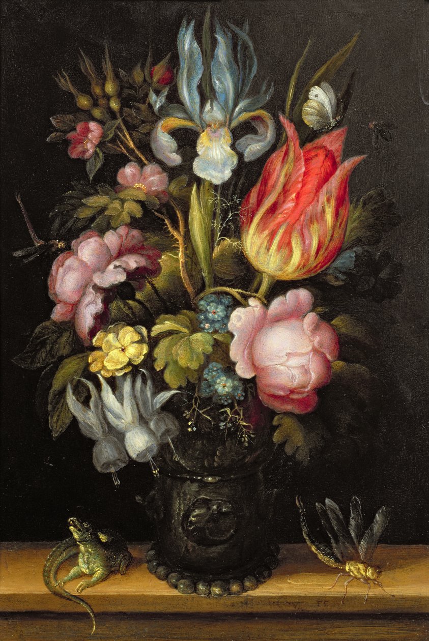 Květina s Roemerem, cca 1615 (olej na mědi) od Roelandt Jacobsz. Savery