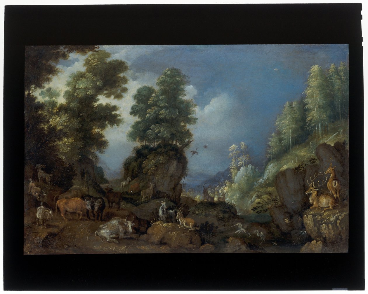 Skalnatá krajina se zvířaty od Roelandt Jacobsz. Savery