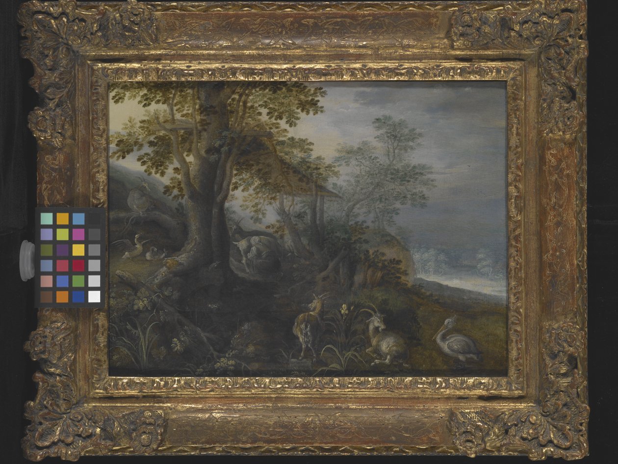 Krajina se zvířaty (olej na dřevě) od Roelandt Jacobsz. Savery