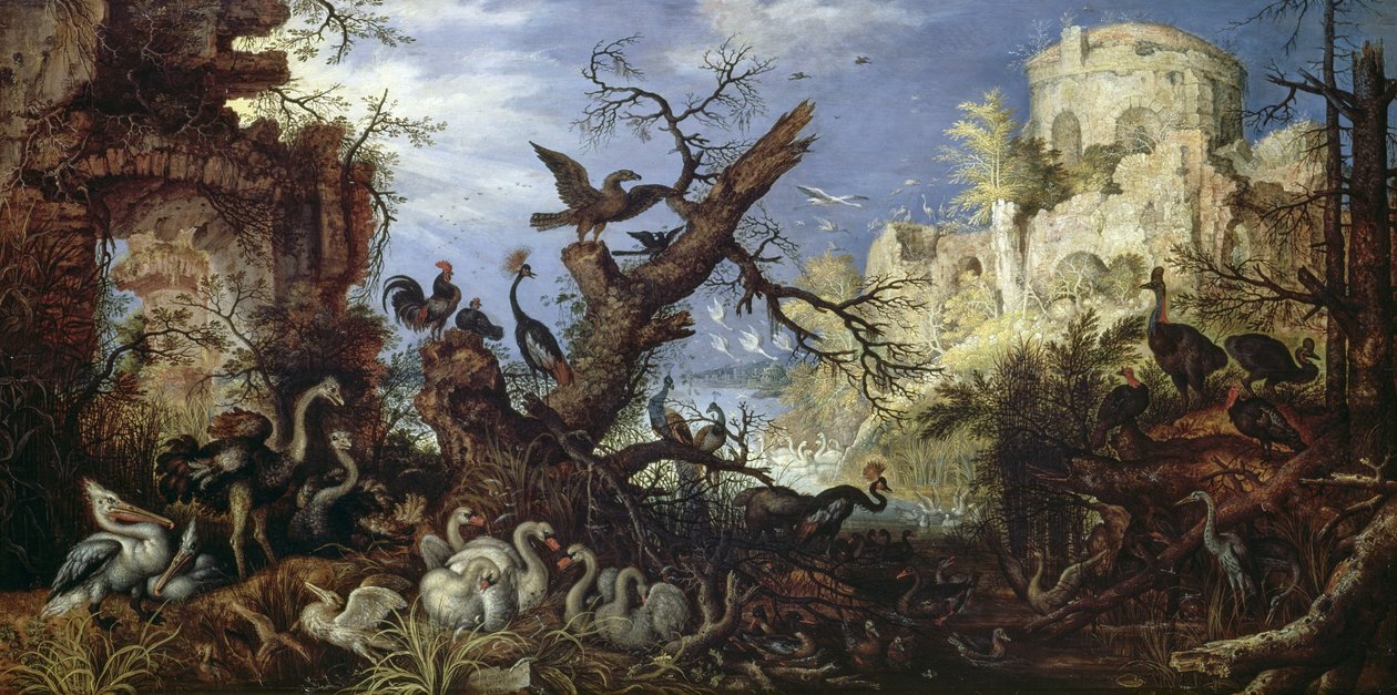 Maisema lintujen kanssa od Roelandt Jacobsz. Savery