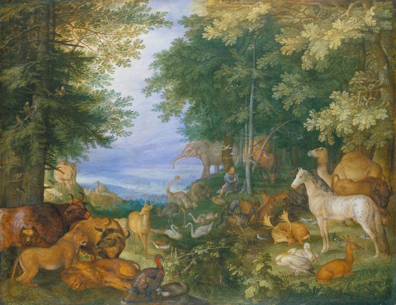 Orfeus okouzluje zvířata svou hudbou od Roelandt Jacobsz. Savery