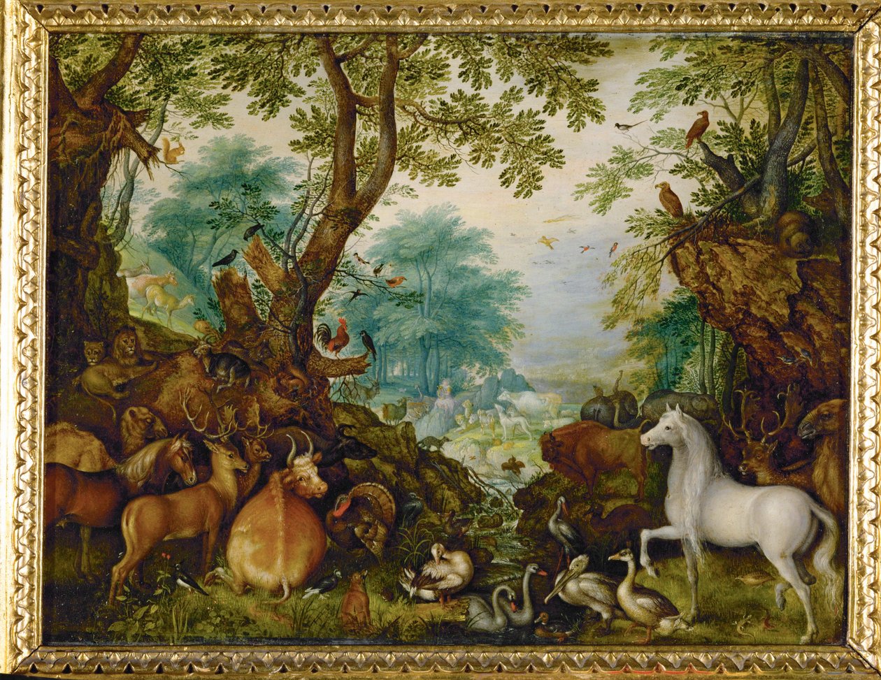 Orfeus mezi zvířaty (malba na mědi) od Roelandt Jacobsz. Savery