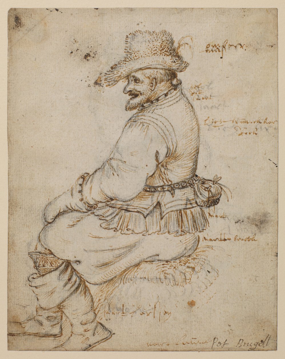 Sedící měšťan (recto) od Roelandt Jacobsz. Savery